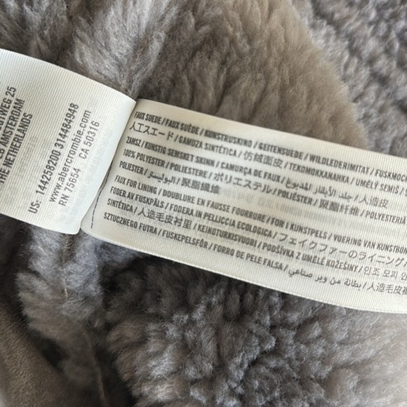 NWT Abercrombie & Fitch Suede Asymmetrical Zip Cozy Jacket - Picture 11 of 11